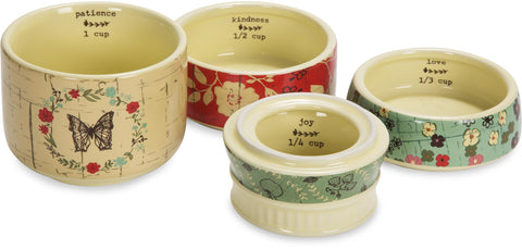 Pavilion Live Simply floral mason cups front decals highlight the design while you measure ingredients with ease.