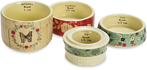 Pavilion Live Simply floral mason cups interior measurements aid accurate portioning during cooking.