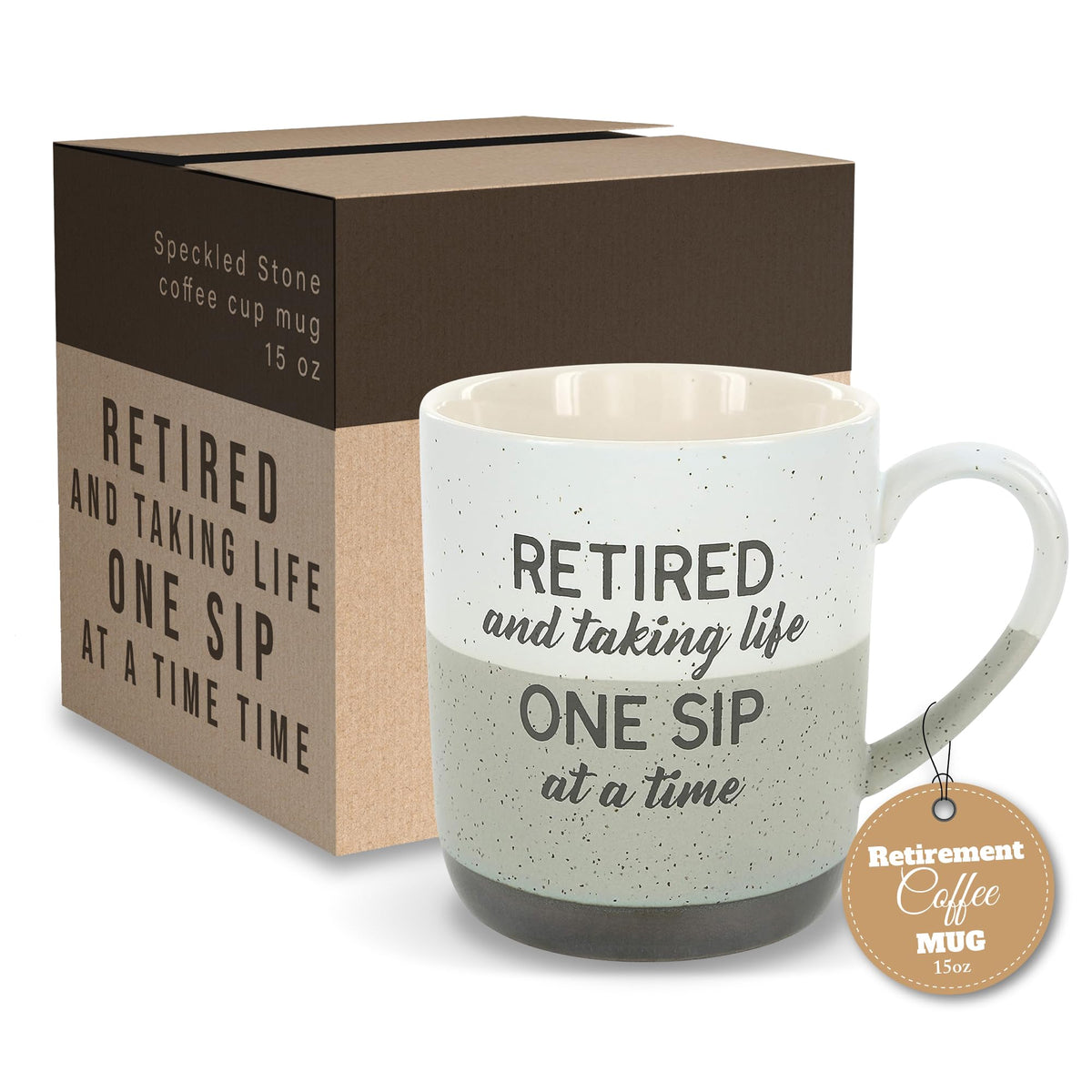 Pavilion retirement mug speckled stoneware for daily coffee rituals.