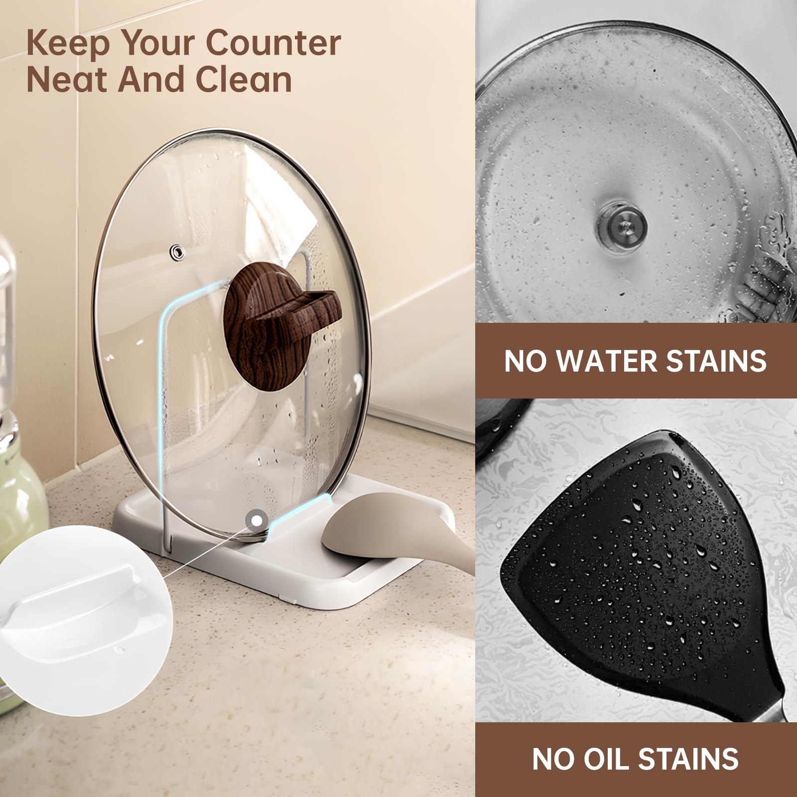 PAVSTINE center groove design and non-slip base stabilize utensils.