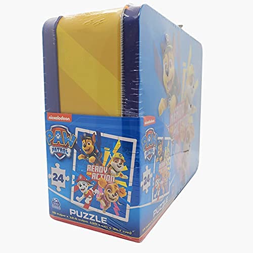 Paw Patrol puzzle lunch tin with handle for easy school transport