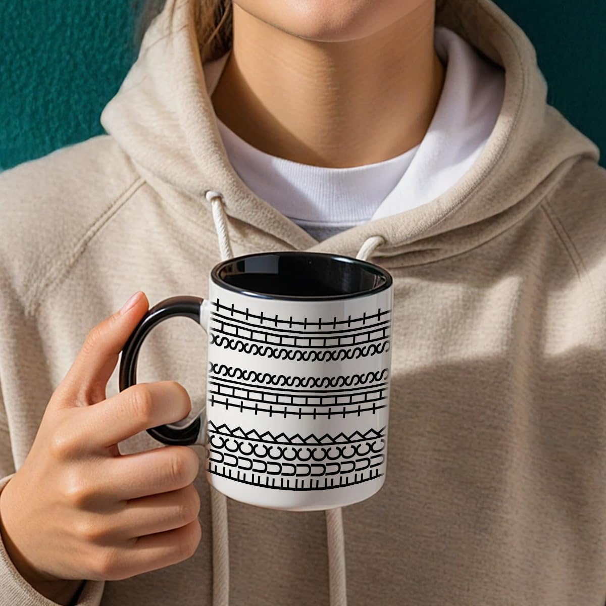 Pawfect House Hidden Message Mug on desk ready for coffee