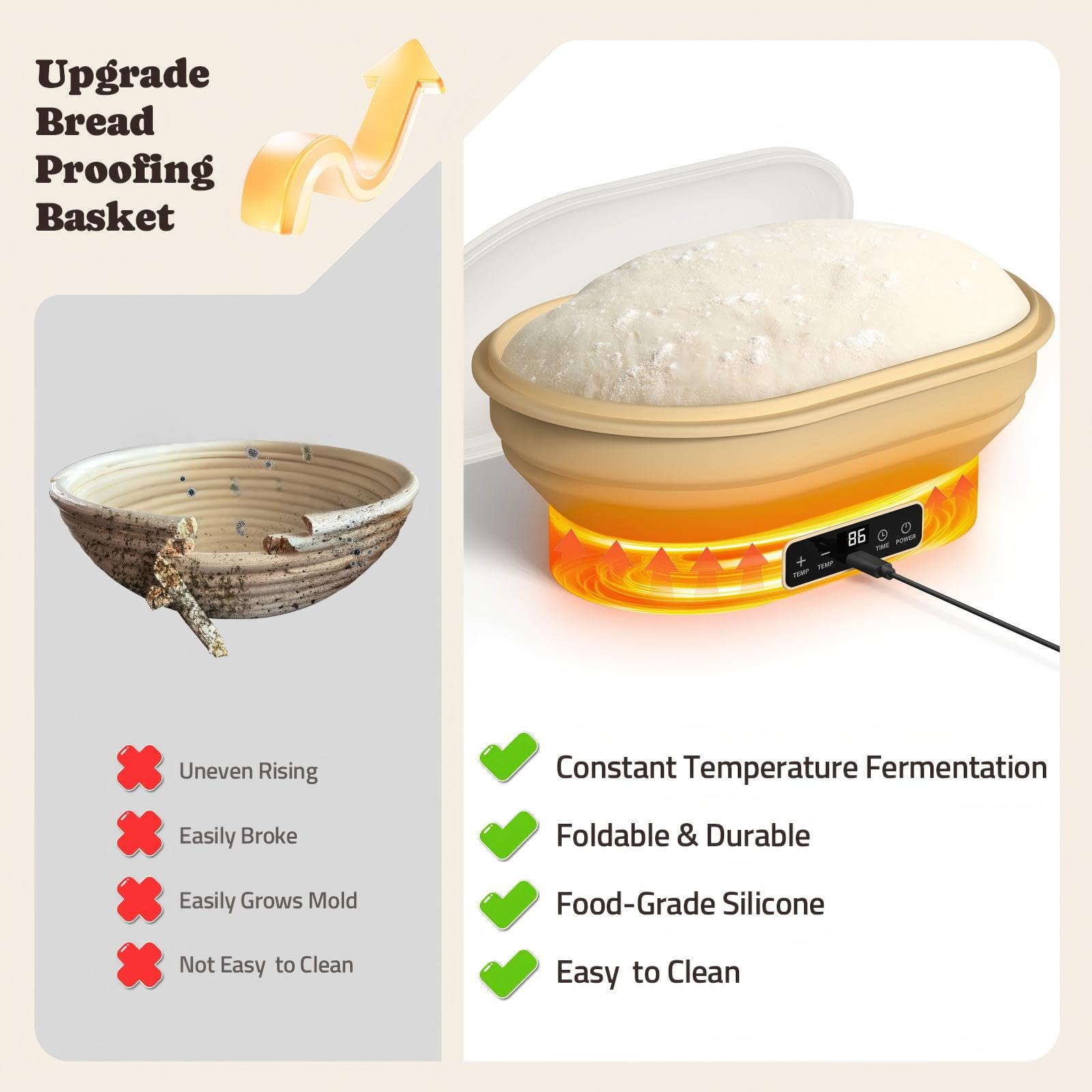 Pawtners transparent lid enables dough monitoring without opening the container