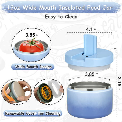 Pawtong 12oz capacity suits kids' lunches and snacks.