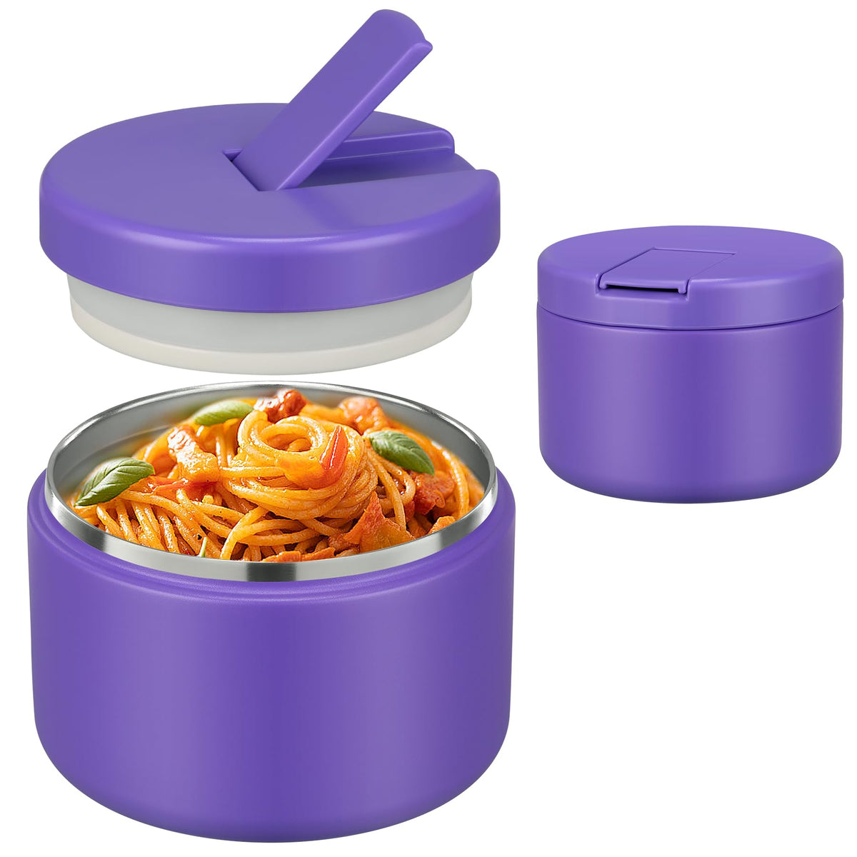 Pawtong 12oz insulated food jar with buckle lid keeps meals secure on the go.