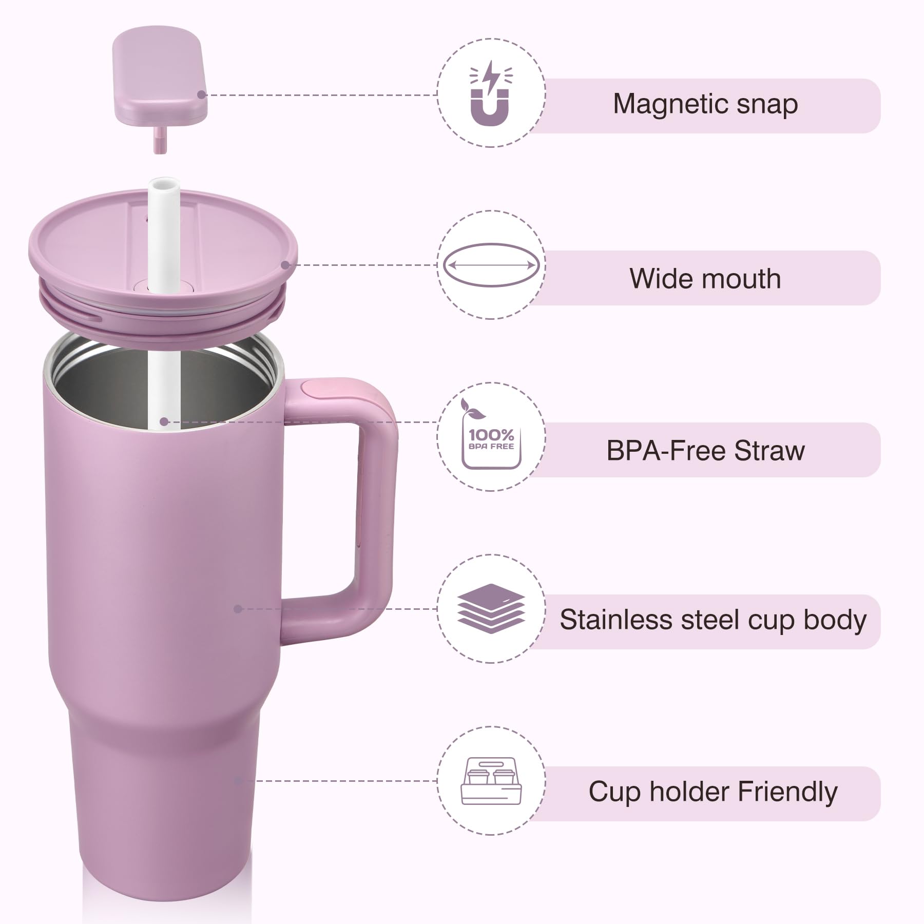 Pawtong 2-in-1 lid and straw on tumbler for easy sipping