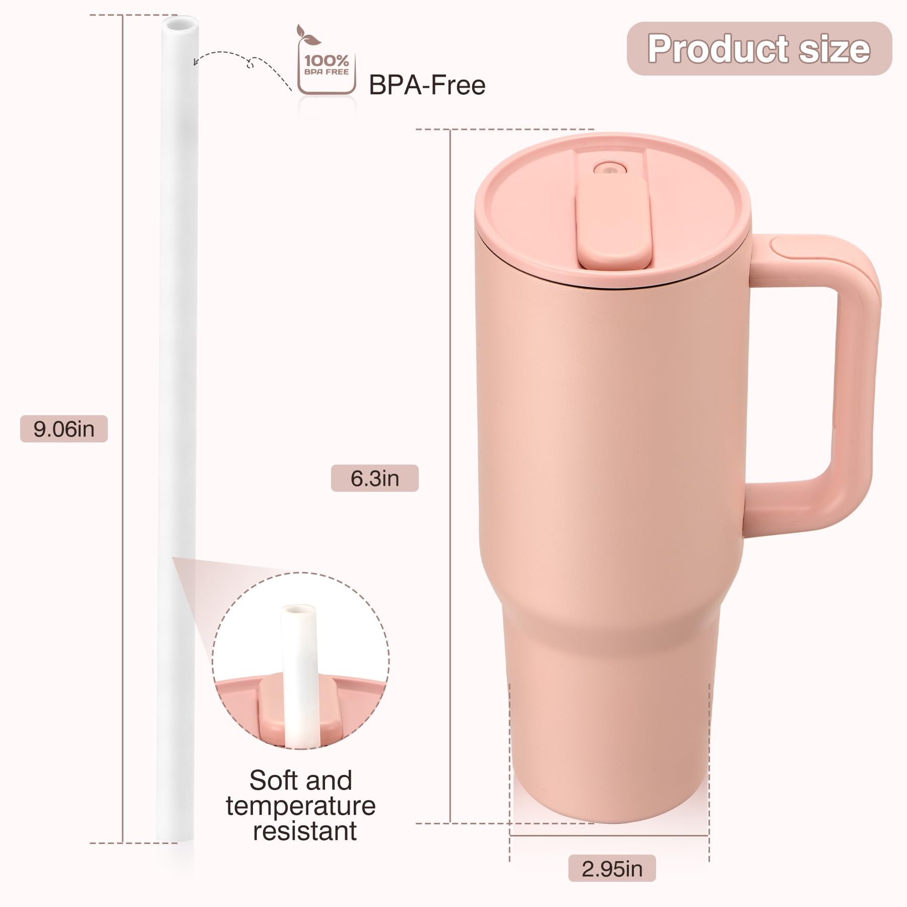 Pawtong 40oz insulated tumbler detachable bottom for clean refills