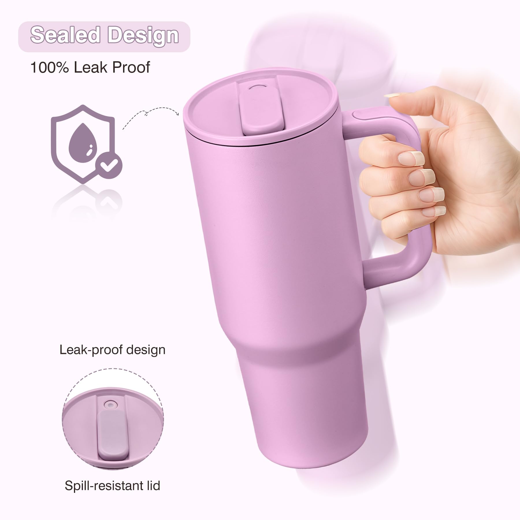 Pawtong handle-equipped tumbler ready for travel and daily commutes