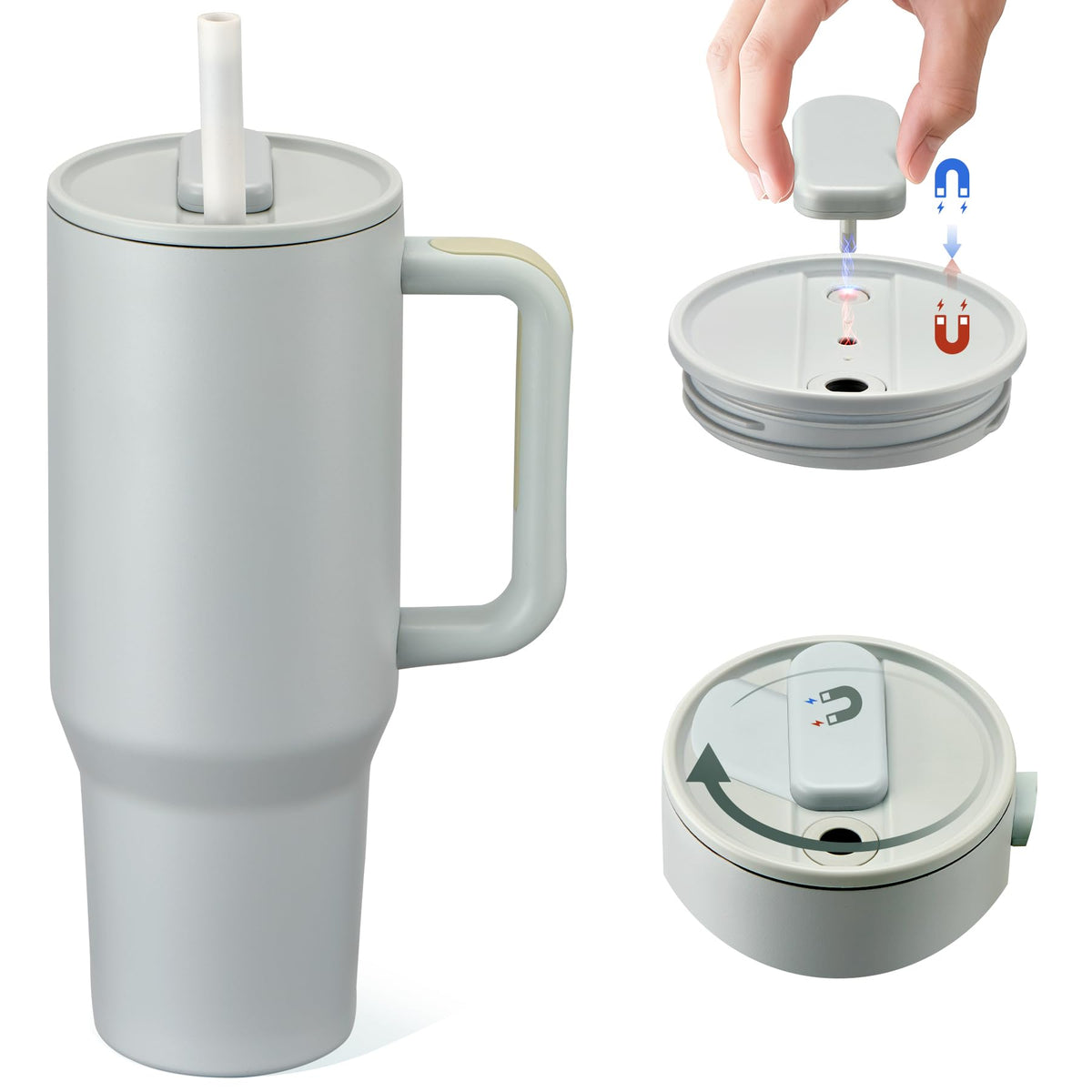 Pawtong 40oz insulated tumbler with lid and straw for all-day hydration.