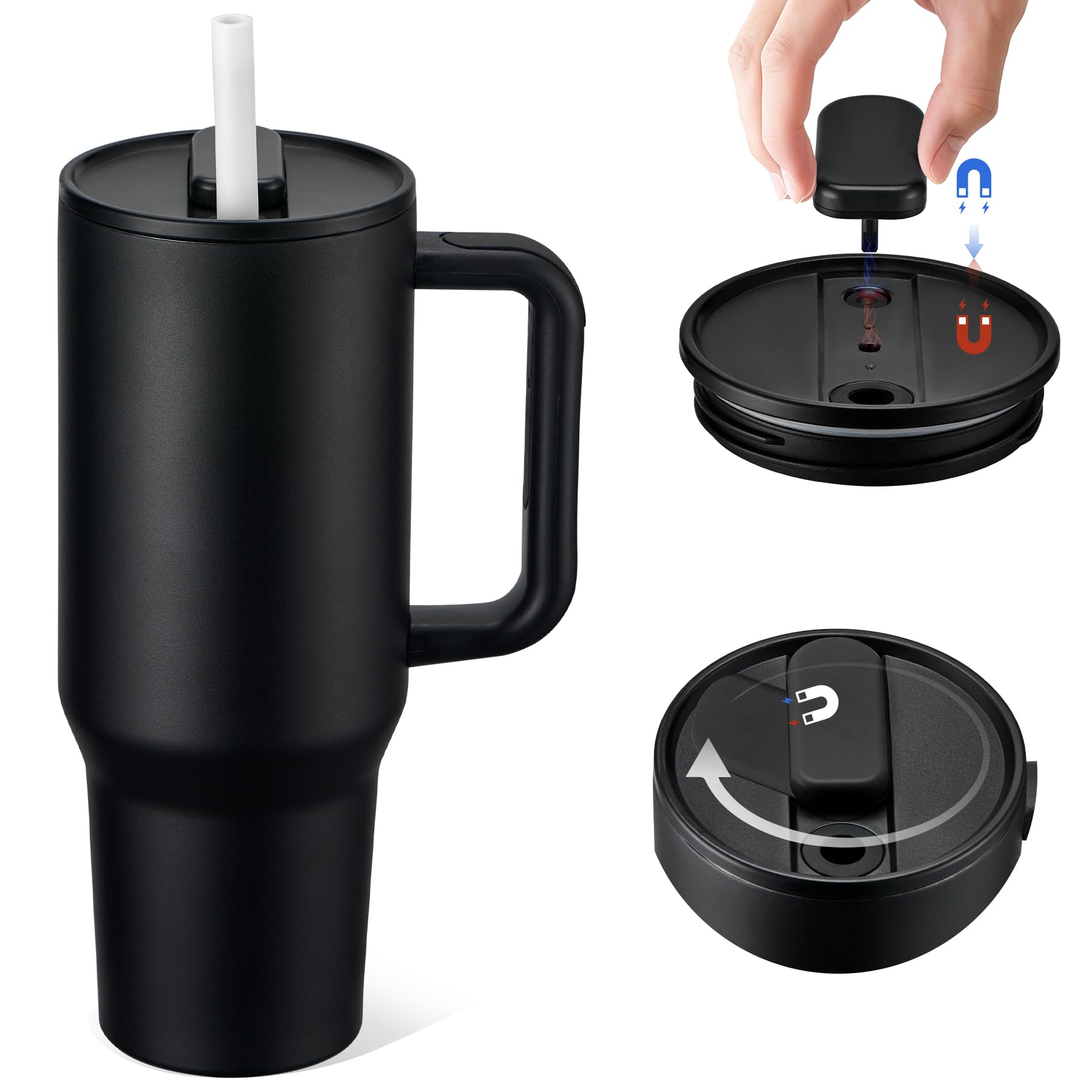 Pawtong 40oz insulated tumbler overview in durable stainless steel