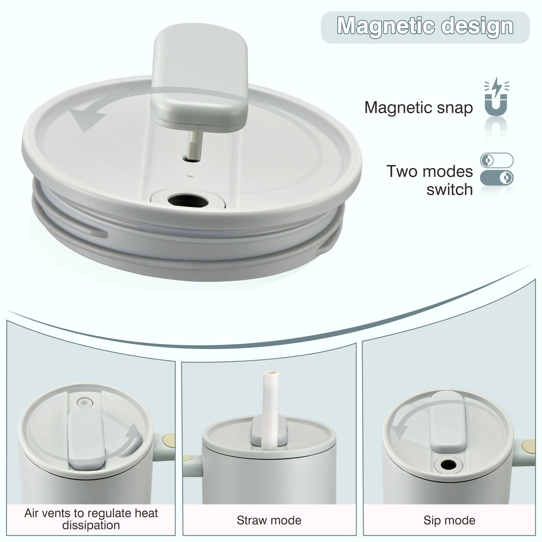 Pawtong bottom-detachable 2-in-1 lid enables easy cleaning and versatile use.