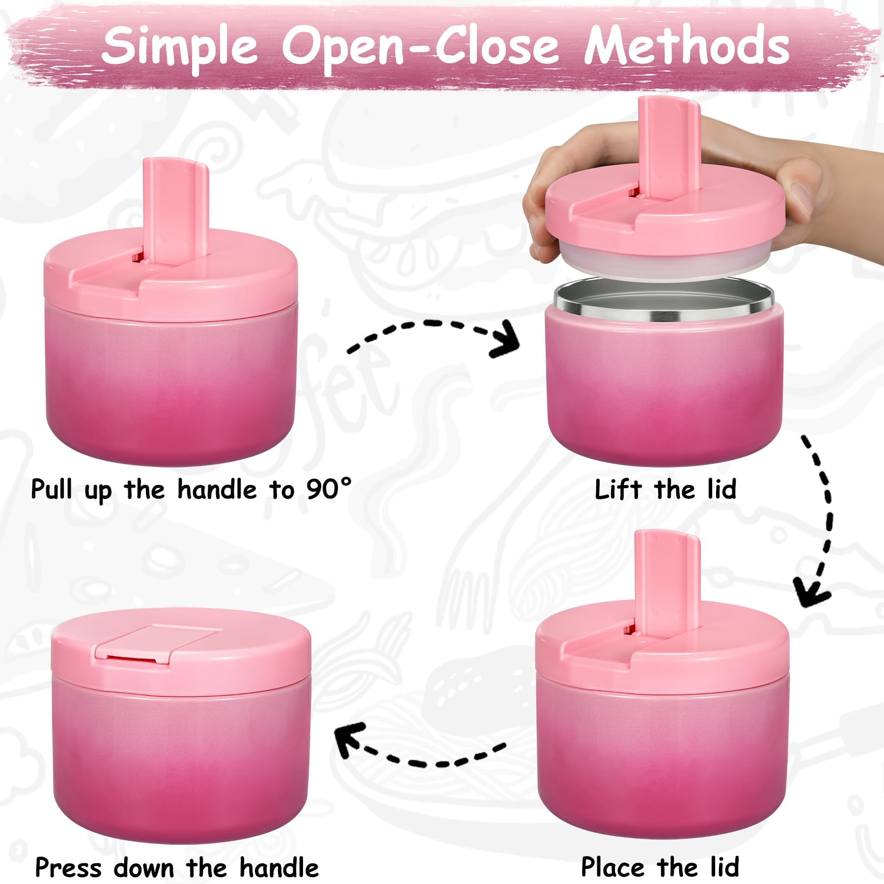 Pawtong buckle lid in use, easy 90-degree lift for small hands.