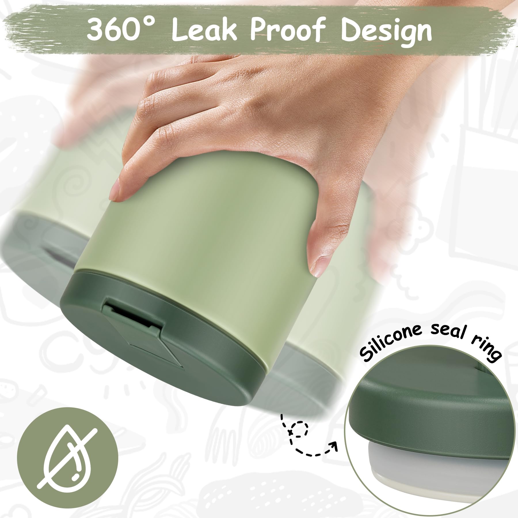 Pawtong green stainless lunch container adds color and protects meals.