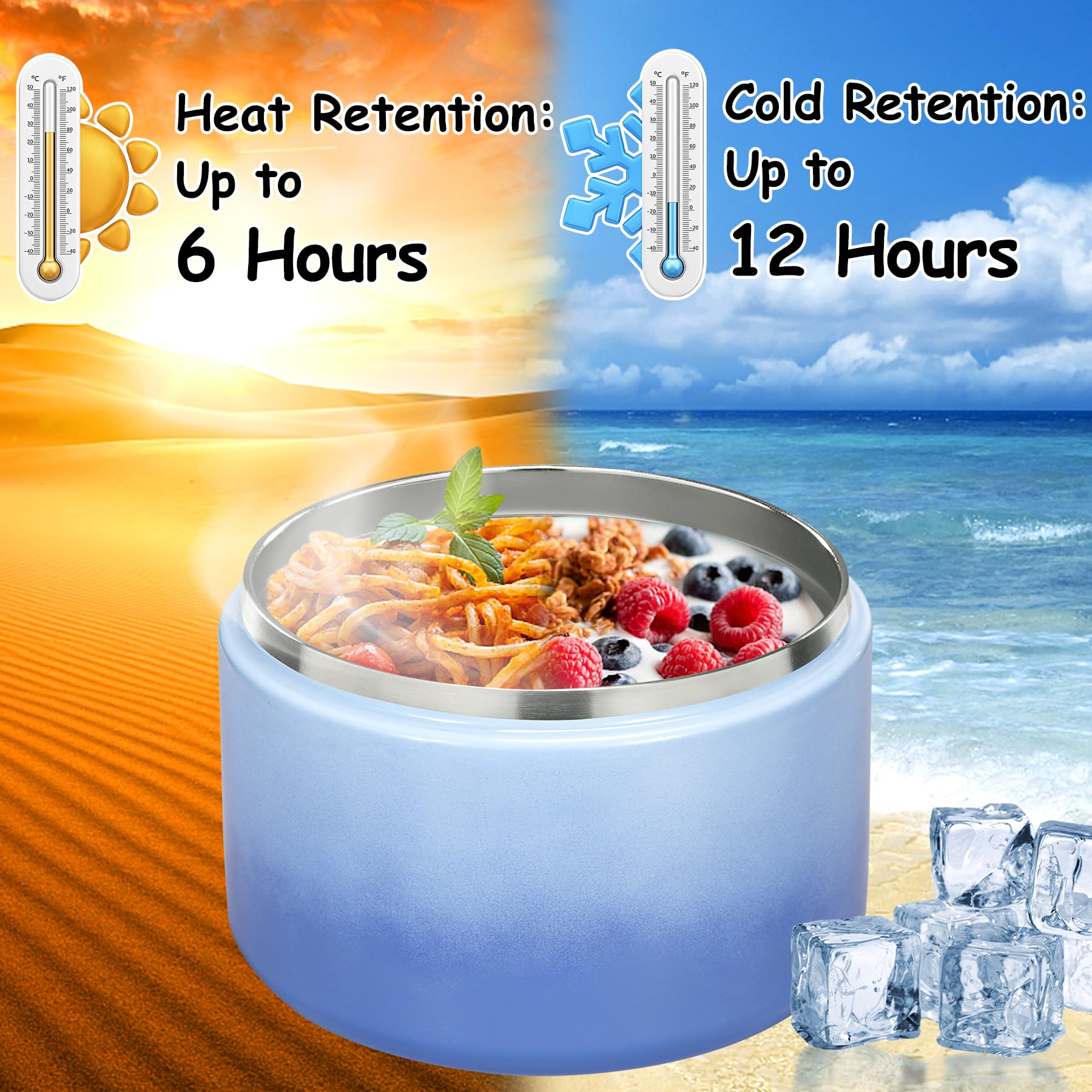 Pawtong insulated vacuum keeps meals warm or cold for hours.