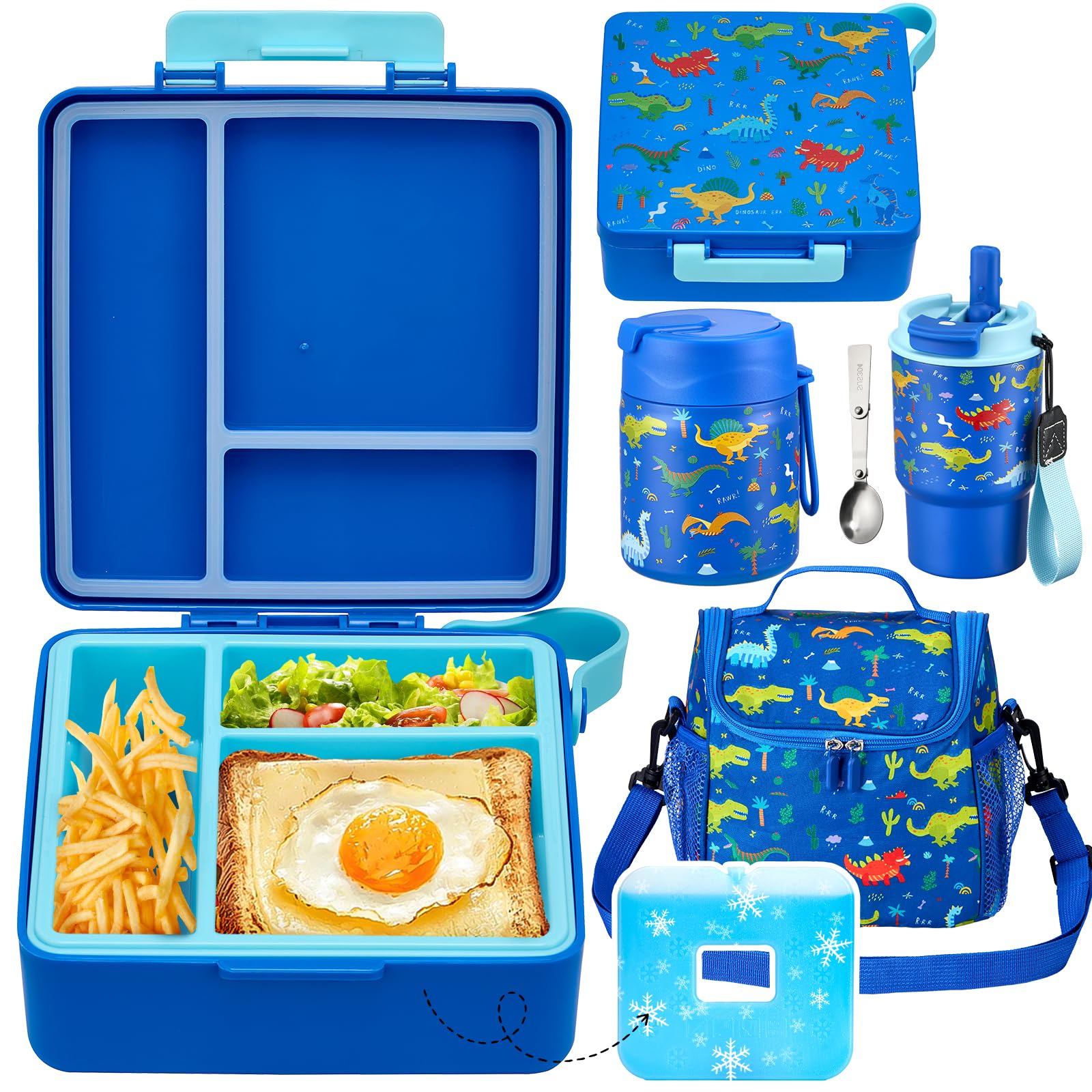 Pawtong lunch box set with bento box for organized school meals.