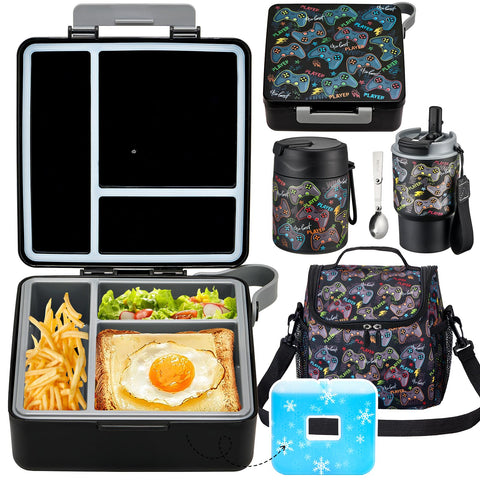 Pawtong lunch box set with bento container for organized school lunch packing