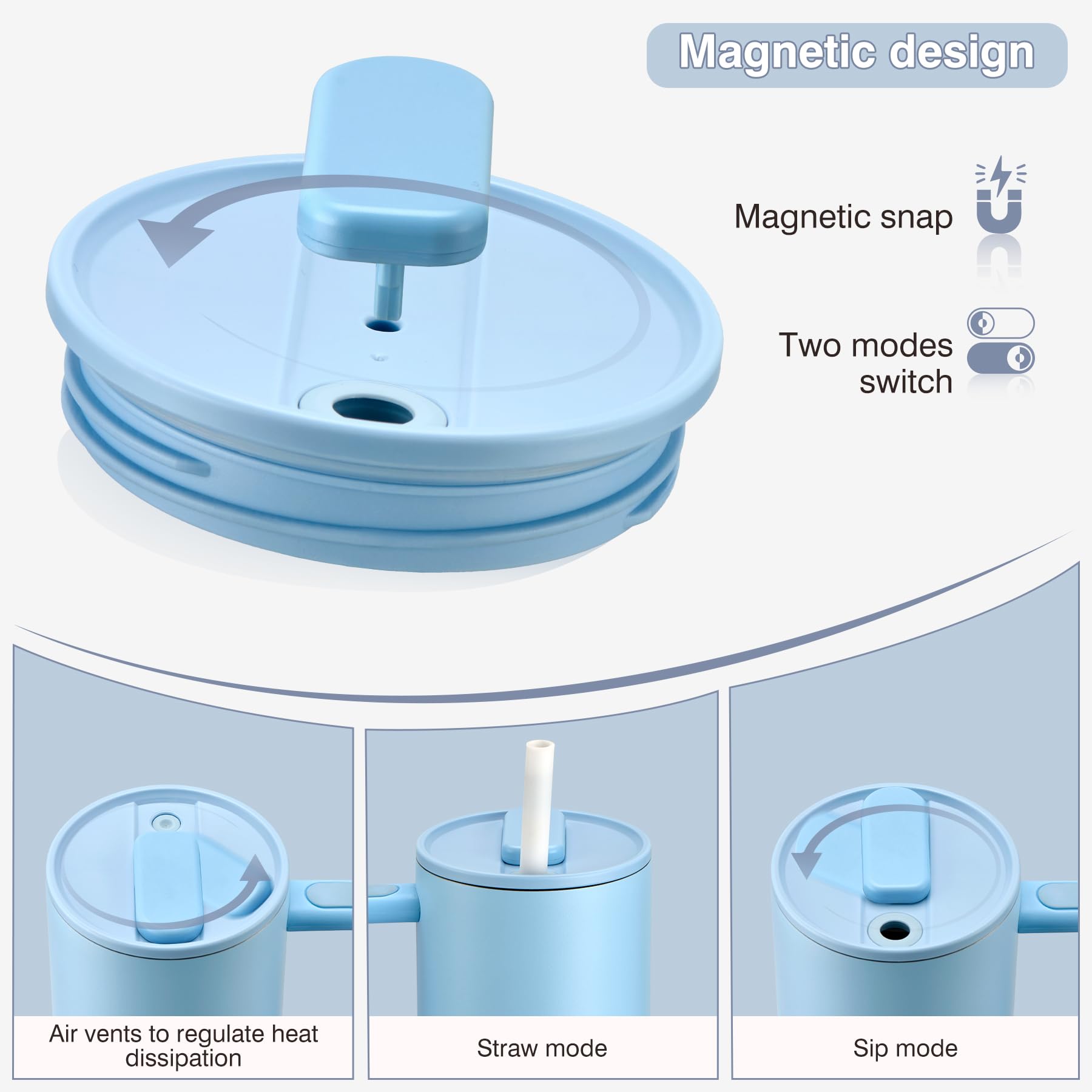 Pawtong magnetic-blue tumbler with handle for easy portability during workouts and travel