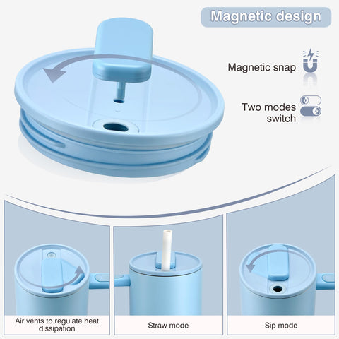 Pawtong magnetic-blue tumbler with handle for easy portability during workouts and travel