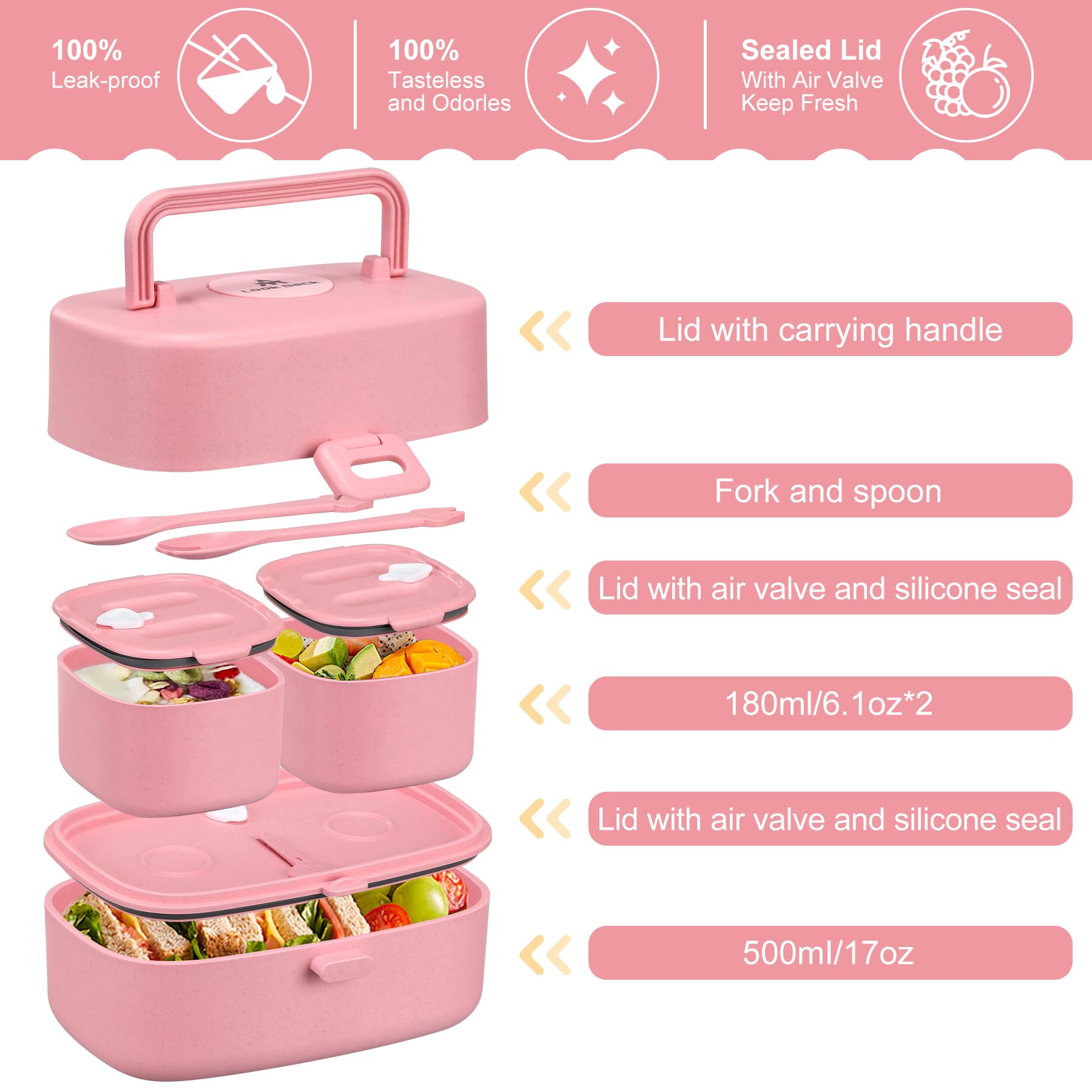 Pawtong three-compartment lunch box supports balanced snacks.