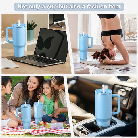 Pawtong travel mug with straw supports cold or hot beverages during commutes