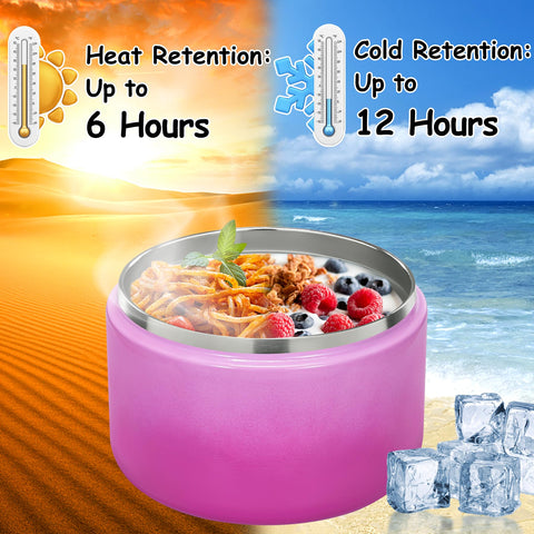 Pawtong vacuum insulation maintains hot or cold meals for hours.
