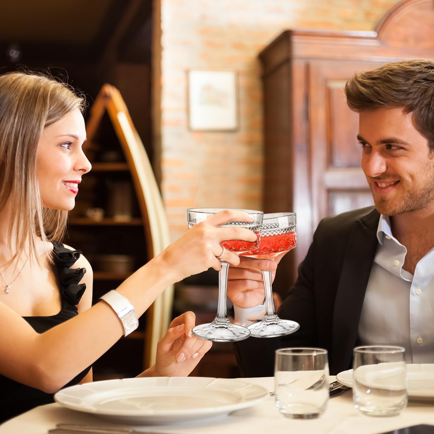 Paysky clear crystal coupe glass delivers durable, lead-free craftsmanship.