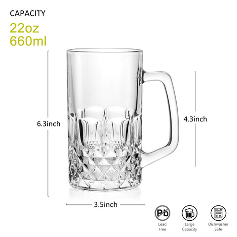 Paysky crystal beer mugs 22oz highlight clarity and flavor aroma in every pour