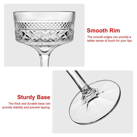 Paysky dishwasher-safe coupe glass simplifies cleanup after gatherings.