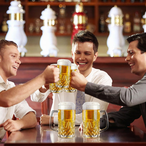 Paysky ergonomic beer mug with large handle supports comfortable, steady sipping