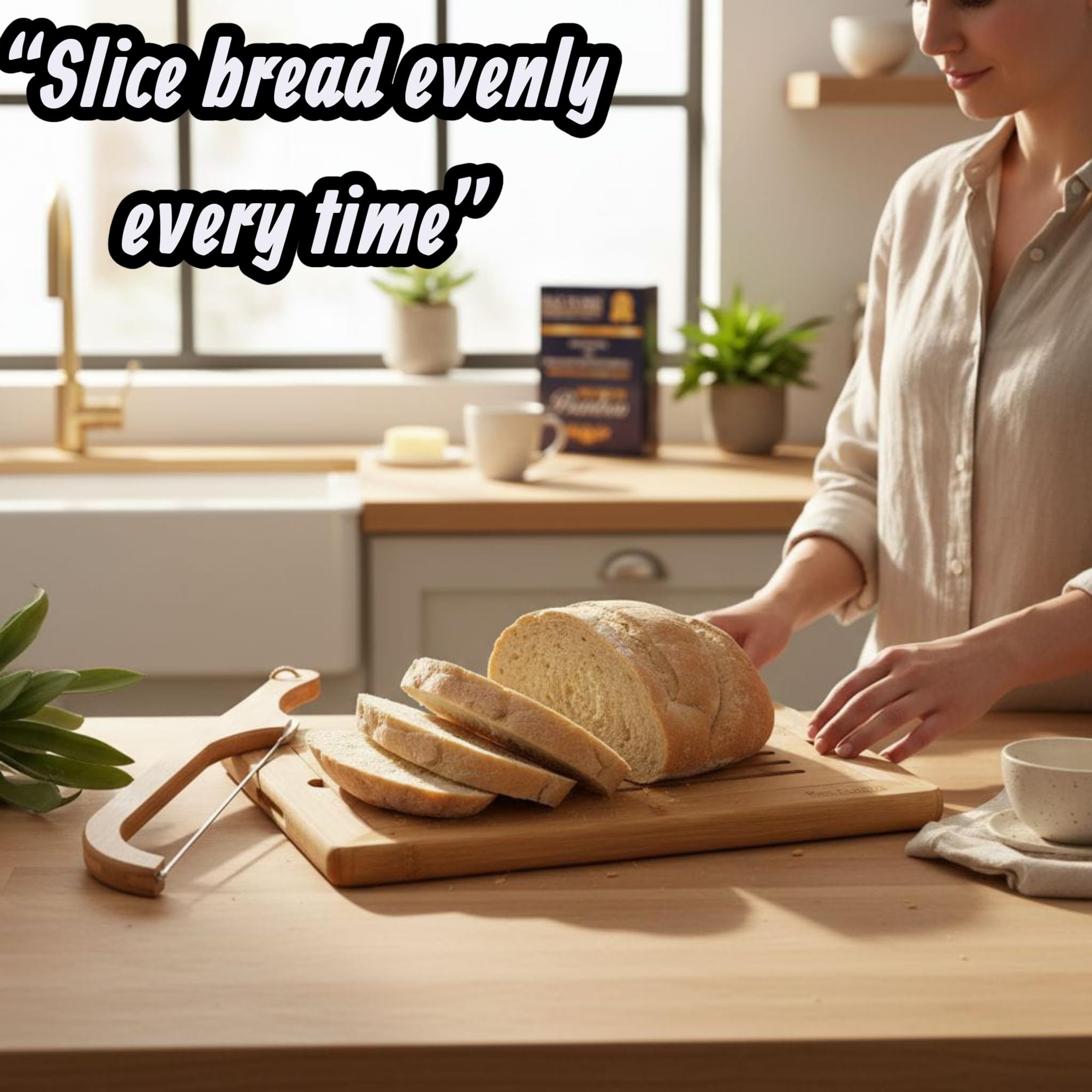 Paz Fumis serrated bread knife enables precise cuts on fresh bread.