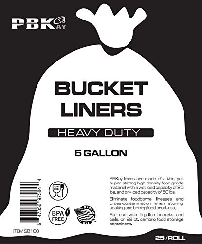 PBKay liner in use for brining keeps buckets tidy and reduces cleanup.