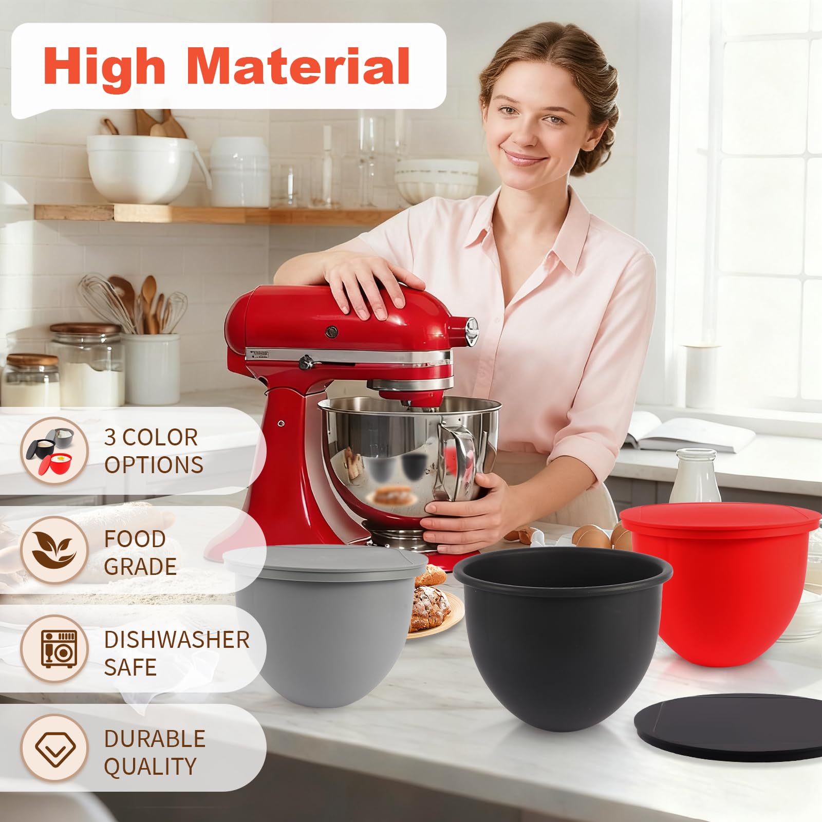 PCTTOIL durable food-safe liner withstands dishwasher and microwave use.