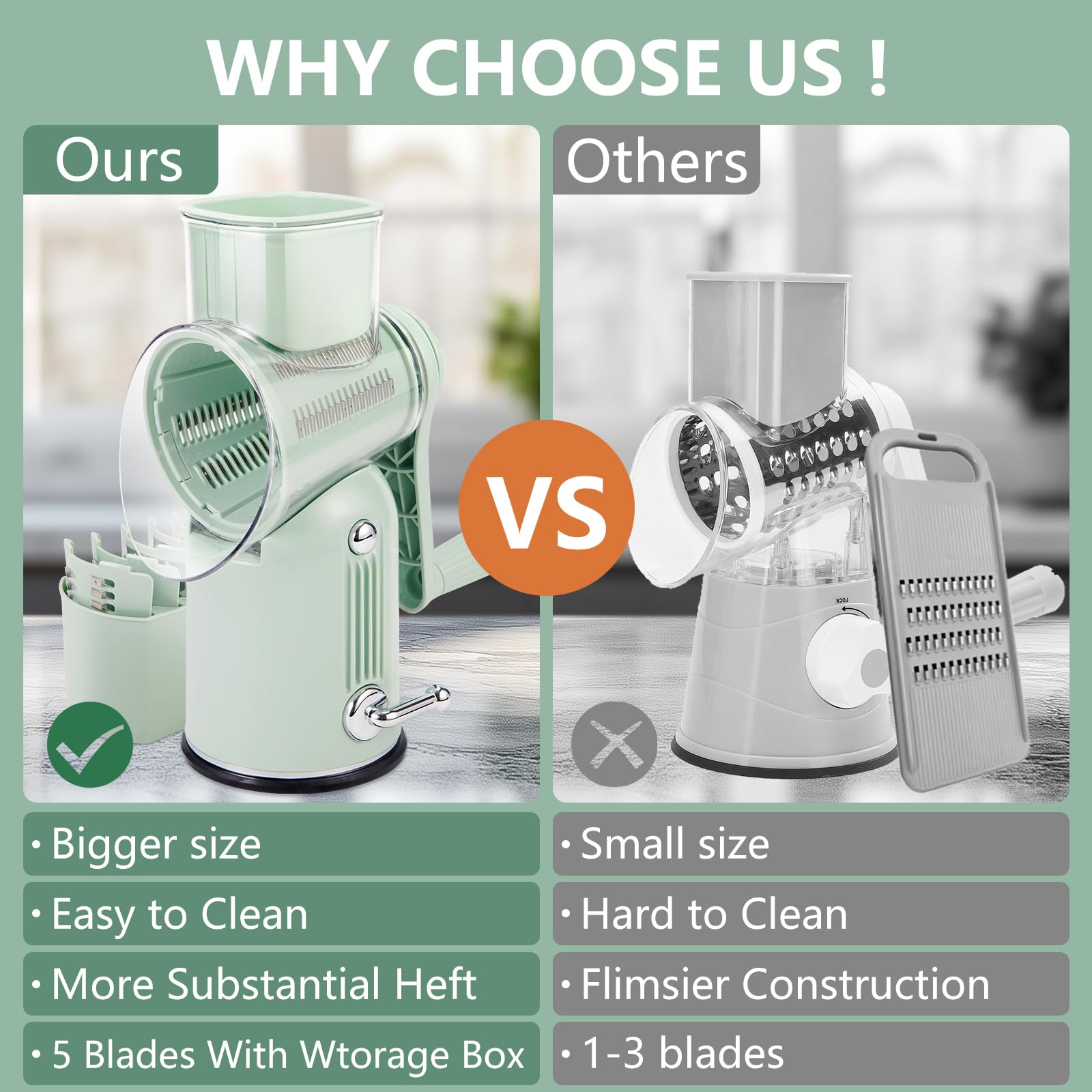 PDAENLKY grater easy disassembly aids quick cleaning after use