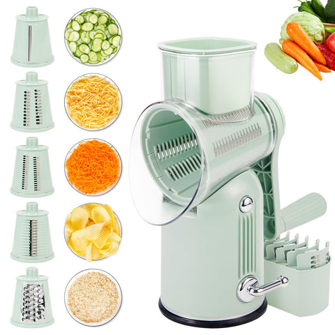 PDAENLKY rotary cheese grater handle front view for quick, even shredding
