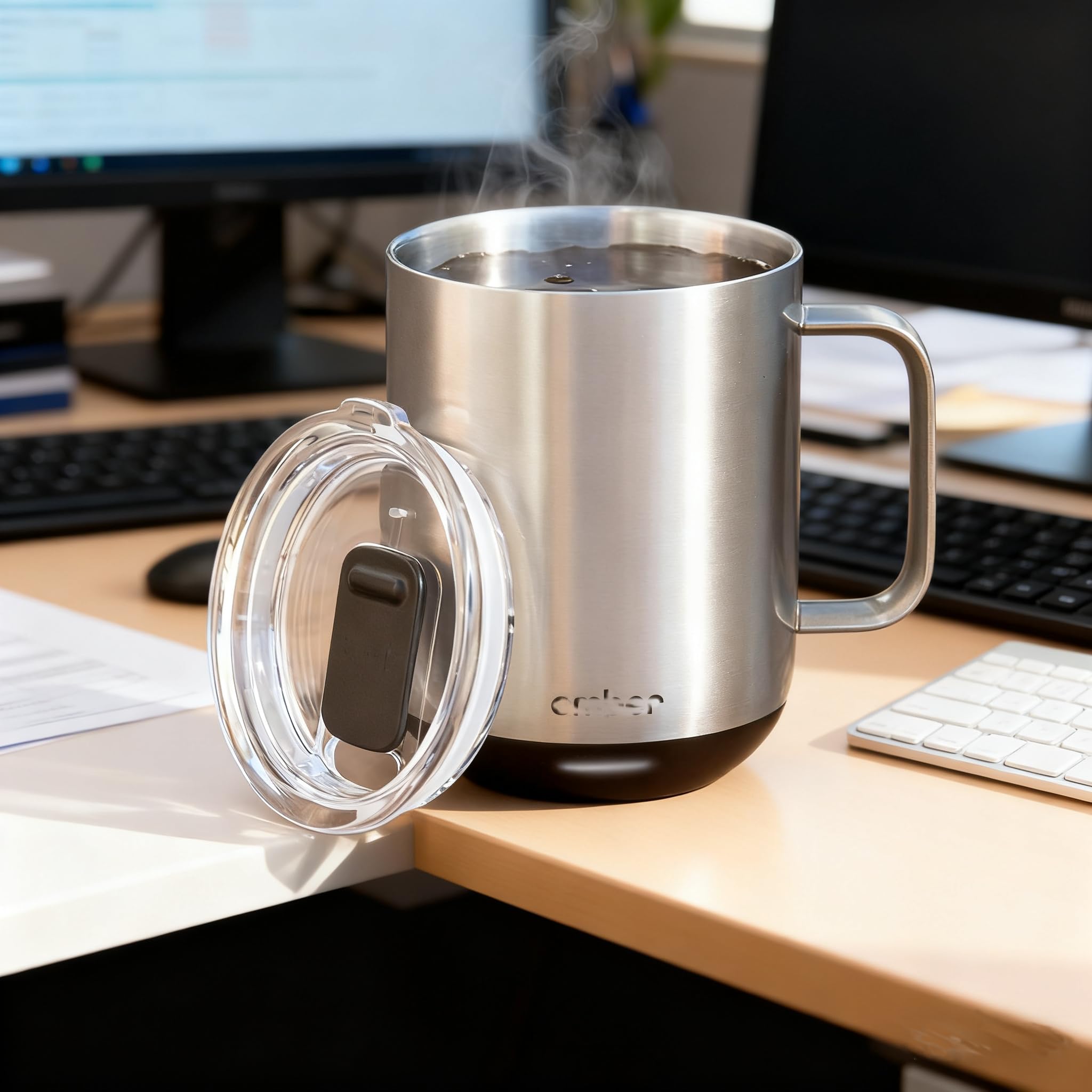Replacement lid for Ember 14 oz mug with splash-resistant O-ring for better spill control.