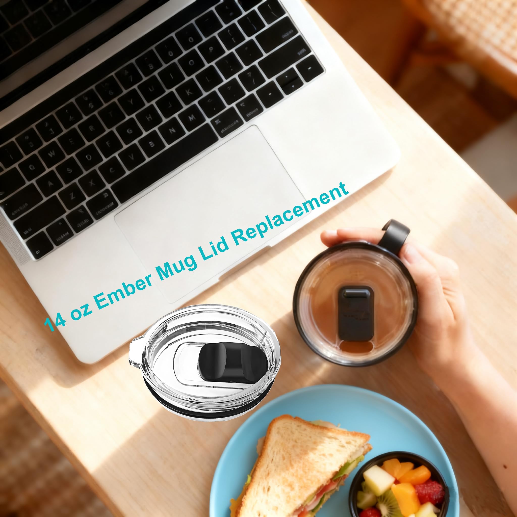 Two-pack PDEEY magslider lids for Ember mug, dishwasher safe and BPA-free.