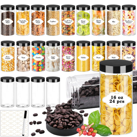 PeacePeo 16oz clear jar with lid for easy viewing of contents.