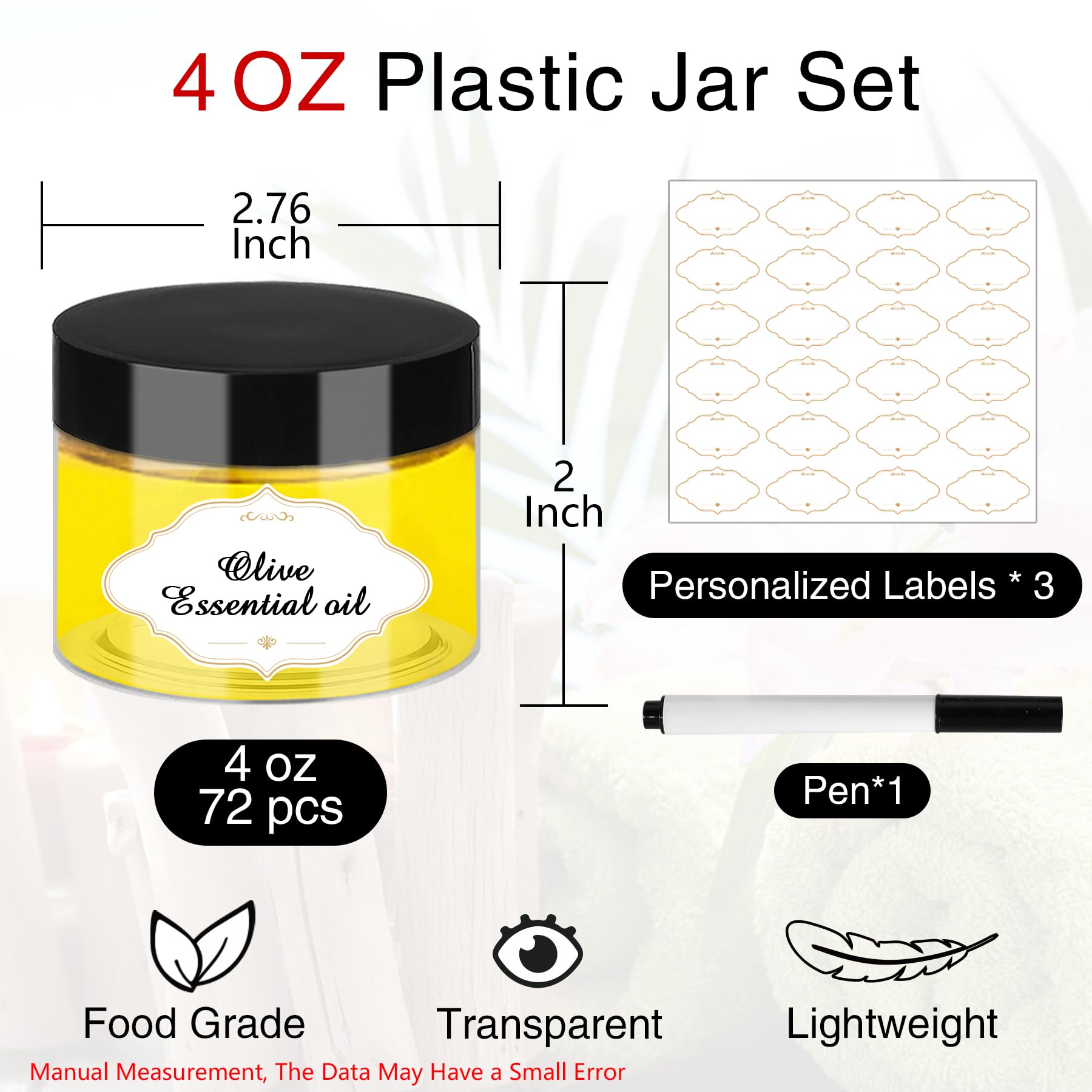 PeacePeo 4 oz jar front view highlighting clear body