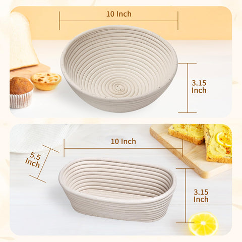PeacePeo oval banneton basket 10inch ideal for rustic loaves and even rise.