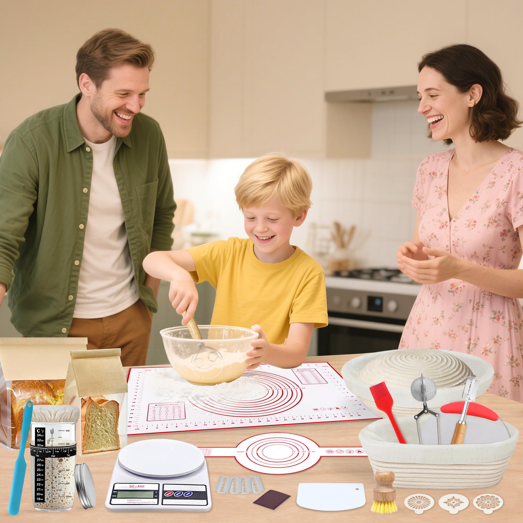 PeacePeo breathable non-stick banneton basket helps loaves release cleanly.