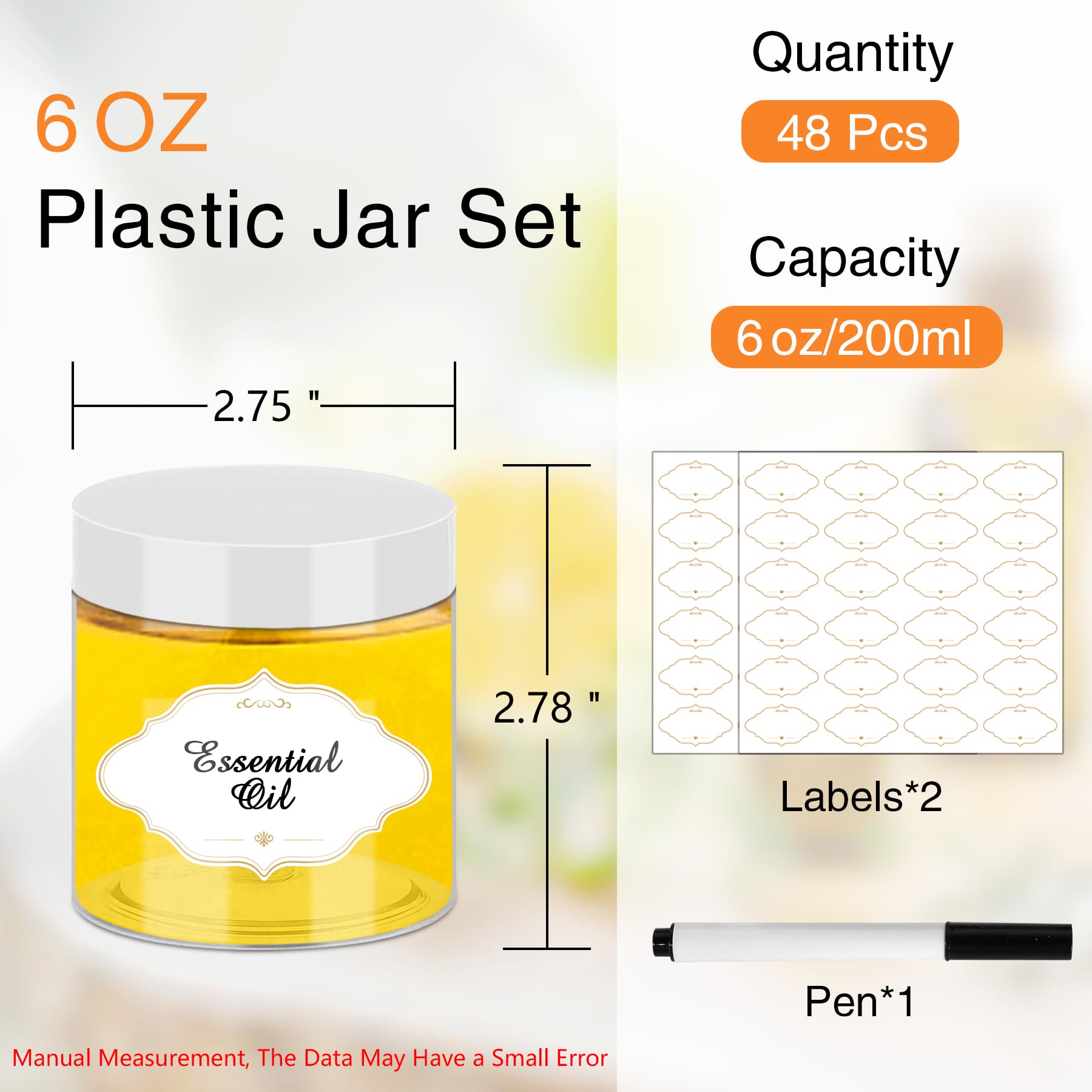 PeacePeo 48-piece jar set with lids for organized storage and gifting.