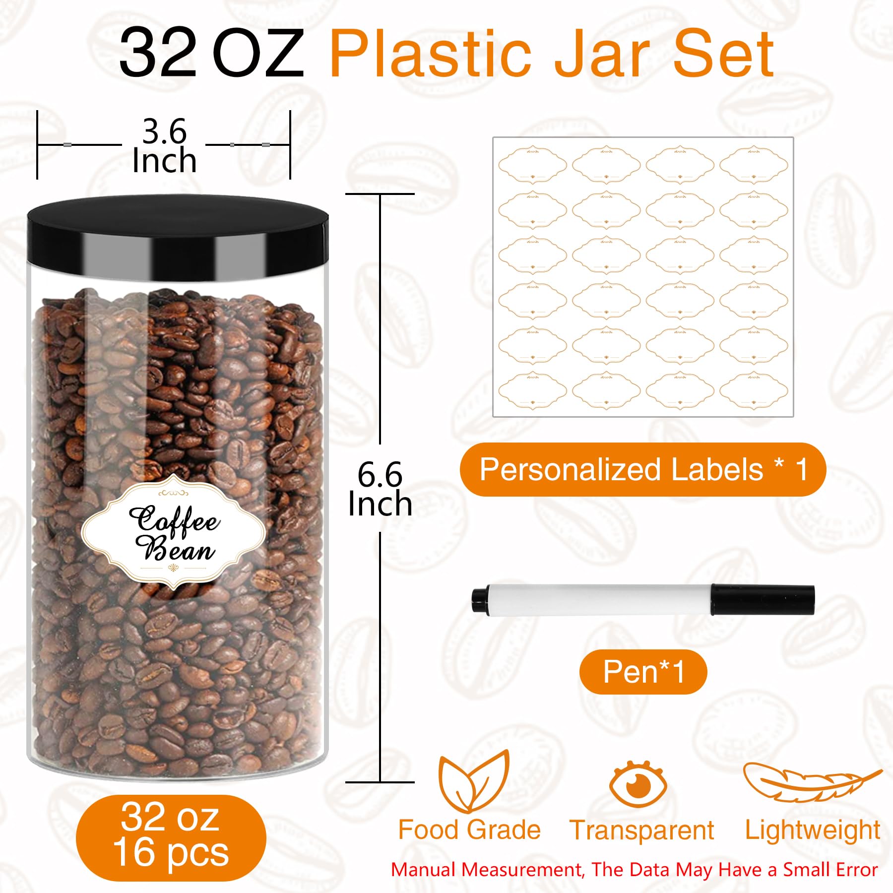 PeacePeo leakproof screw-on lid jar keeps dry ingredients safely sealed.