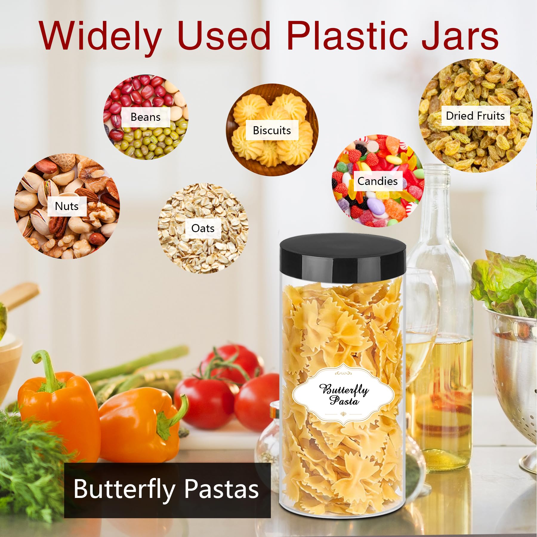 PeacePeo transparent storage jar perfect for spices, nuts, and teas.