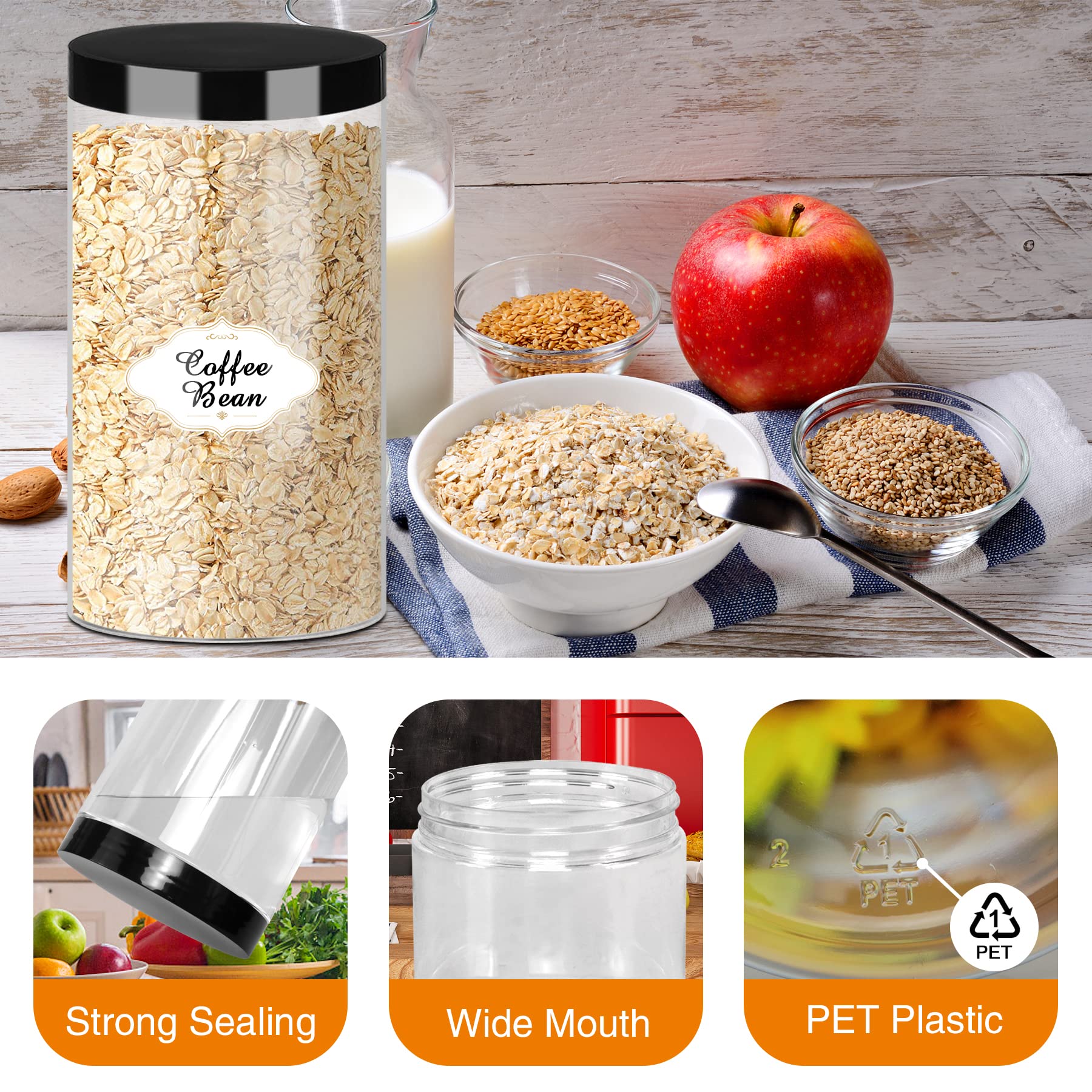 PeacePeo wide-mouth clear jar enables easy filling and measuring.
