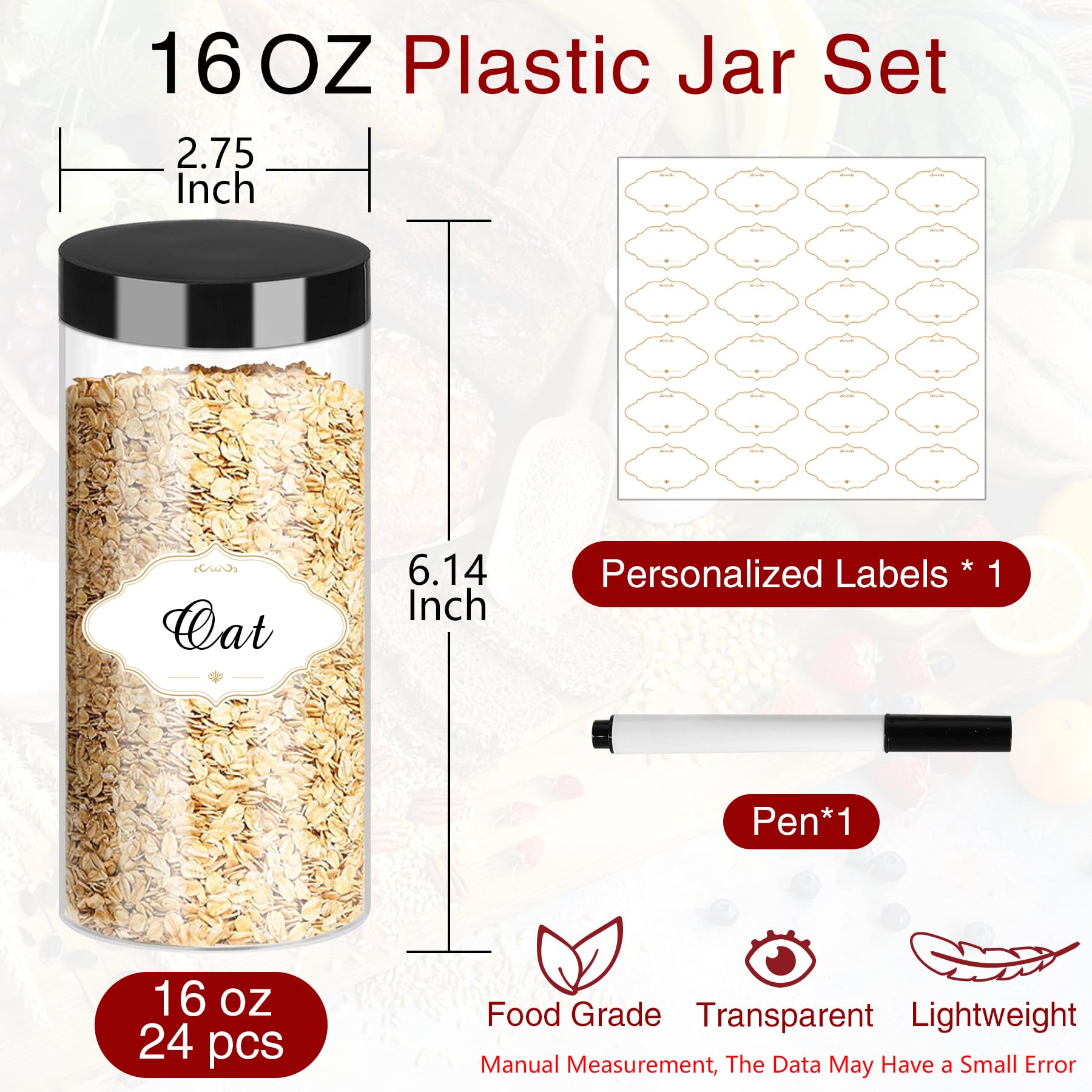 PeacePeo wide-mouth plastic jar ideal for easy filling and pouring.
