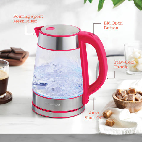 Peach Street Speed-Boil kettle on a 360° rotating base for easy access.