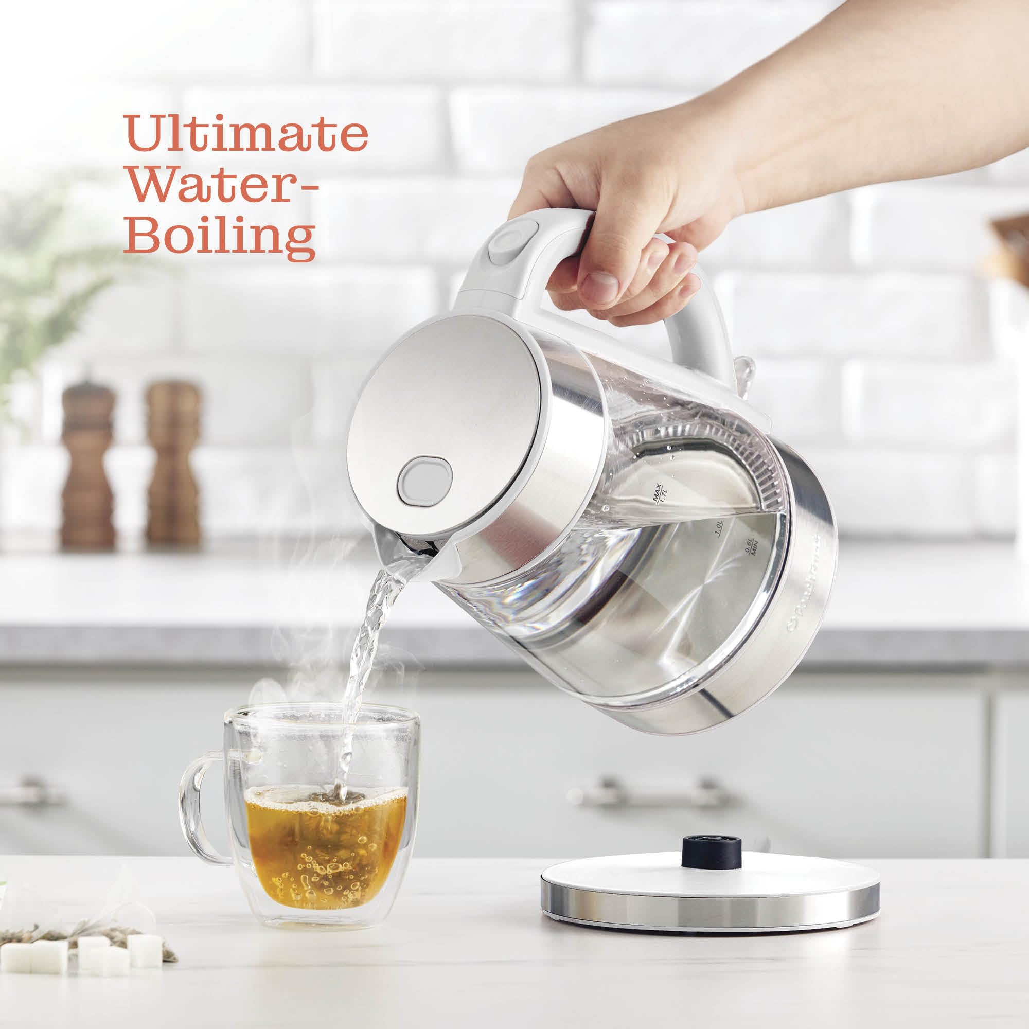Peach Street Speed-Boil cool-touch handle for safe, comfortable grip.