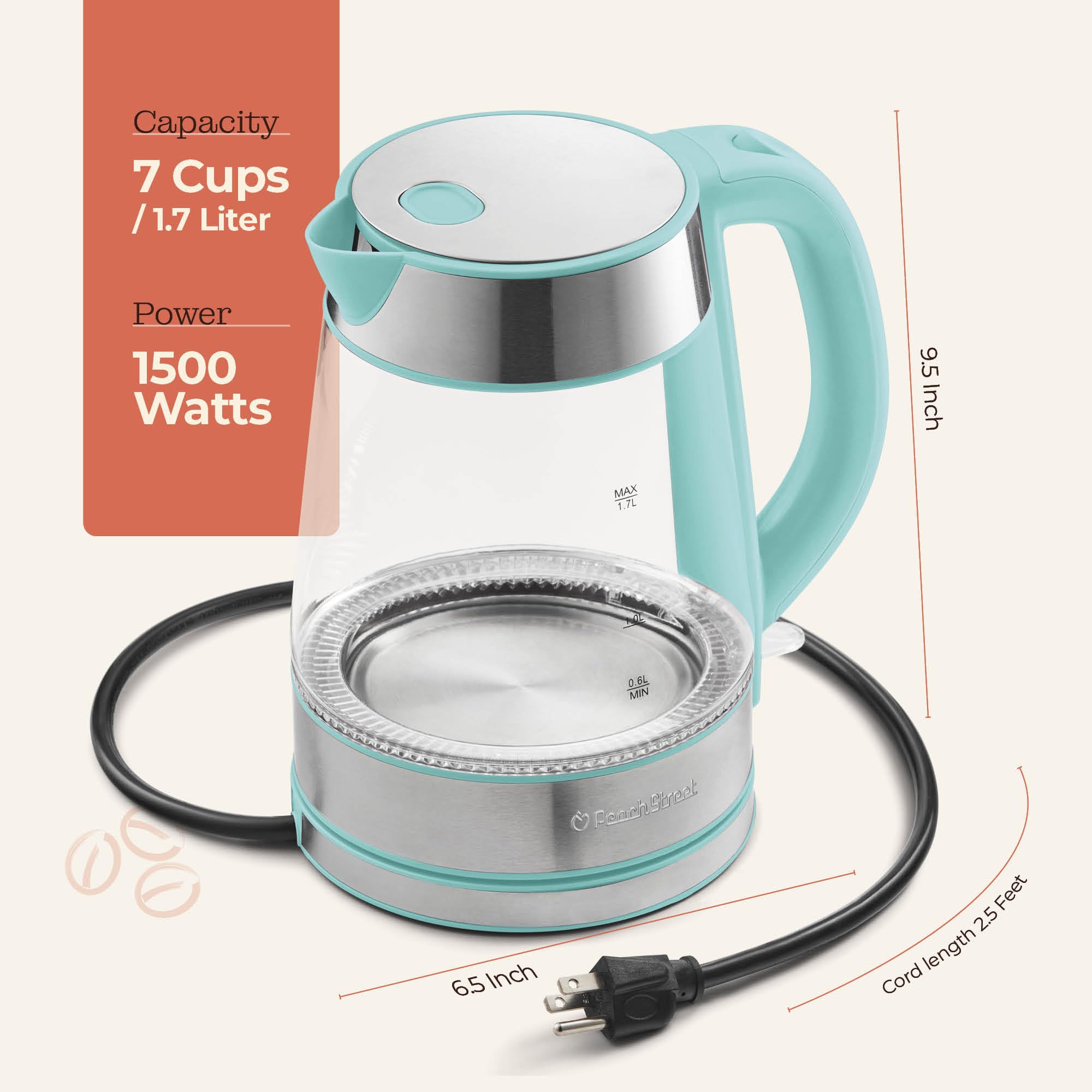 Peach Street Speed-Boil kettle mesh filter for simple tea bag use.