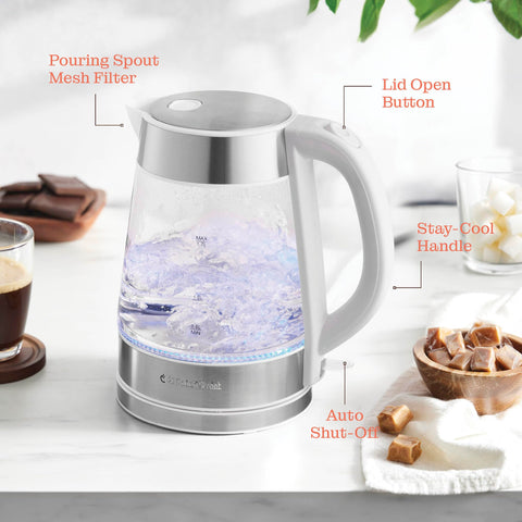 Peach Street Speed-Boil built-in mesh filter for tea bags and fruit infusions.