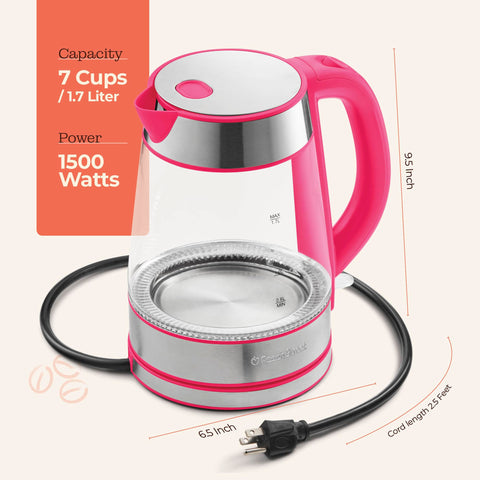 Peach Street Speed-Boil kettle wide-mouth for easy refilling and cleaning.